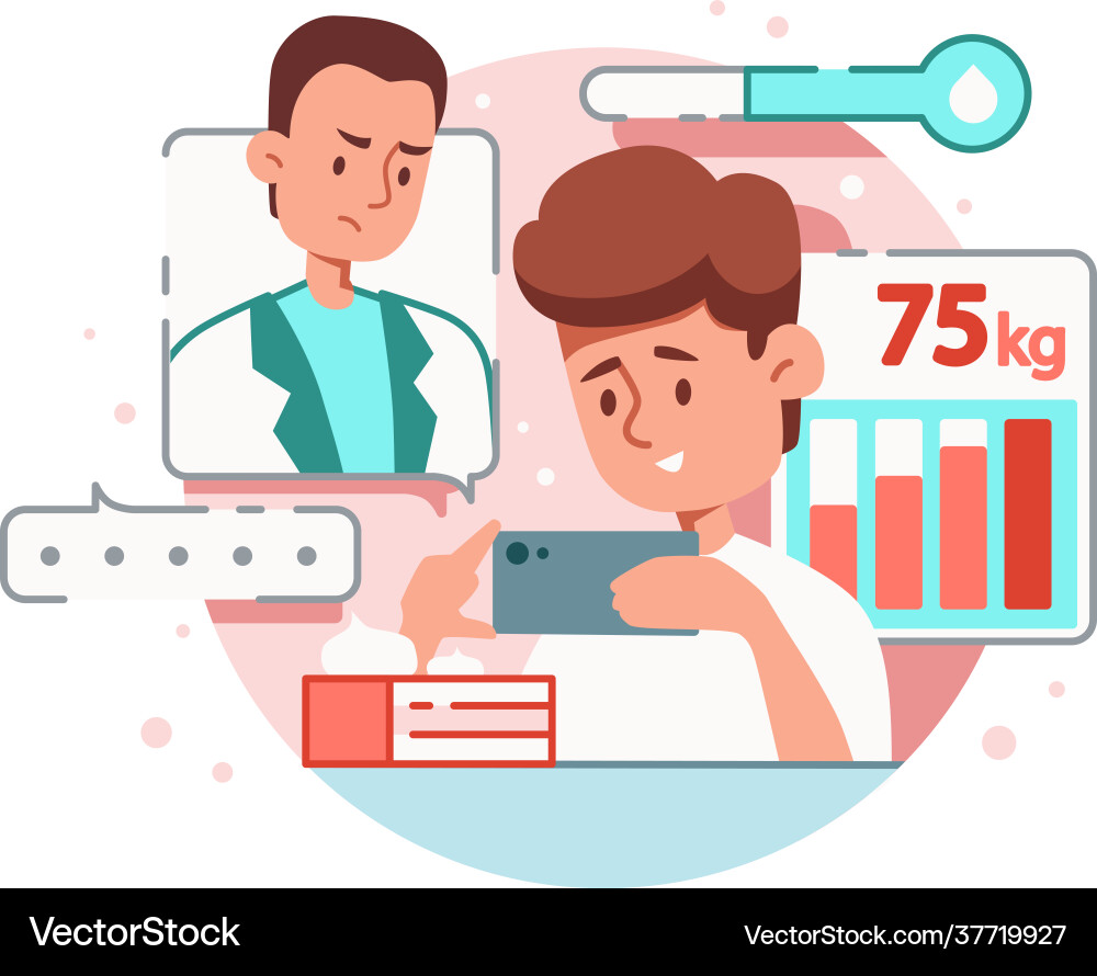 Dose calculating app composition Dose calculating app composition vector image