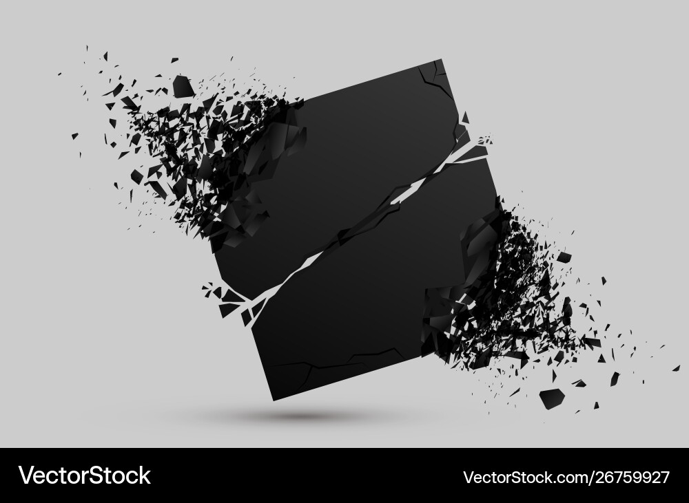 Exploding Black Stone Fragment vector image