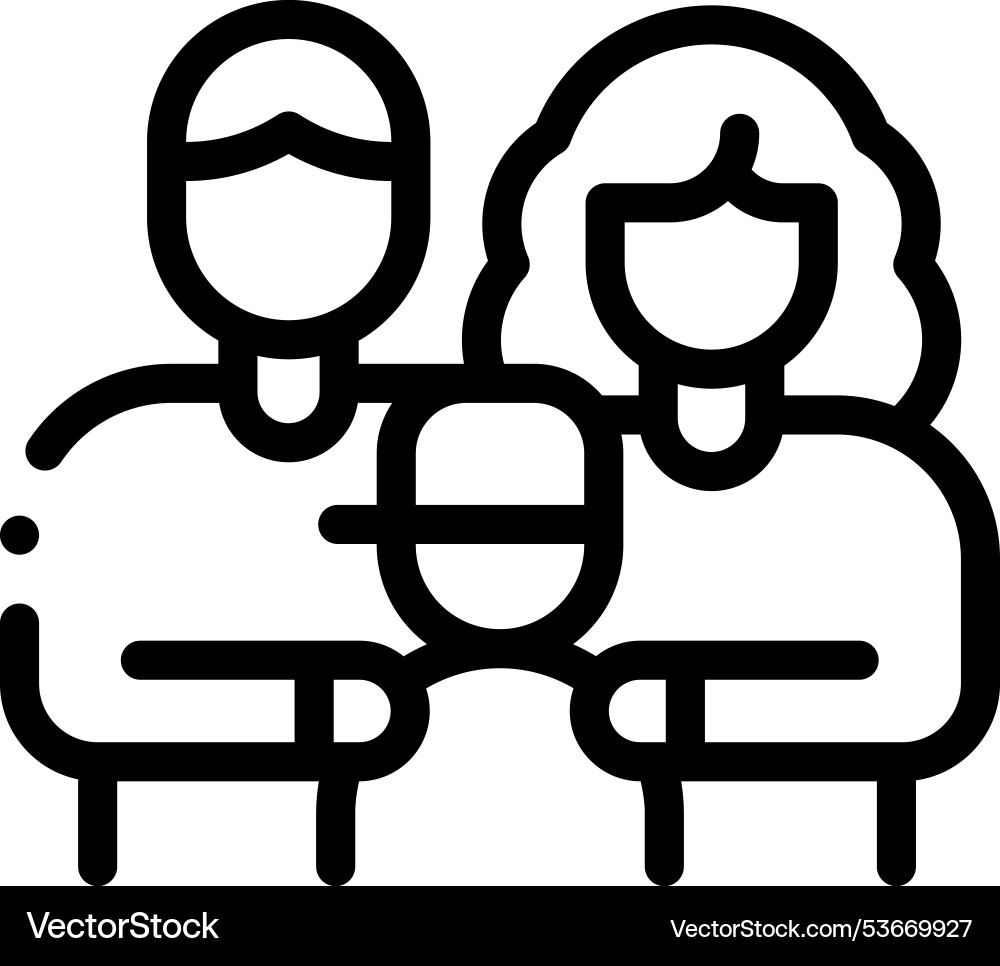 Family icon thin linear style design isolated Family icon thin linear style design isolated vector image