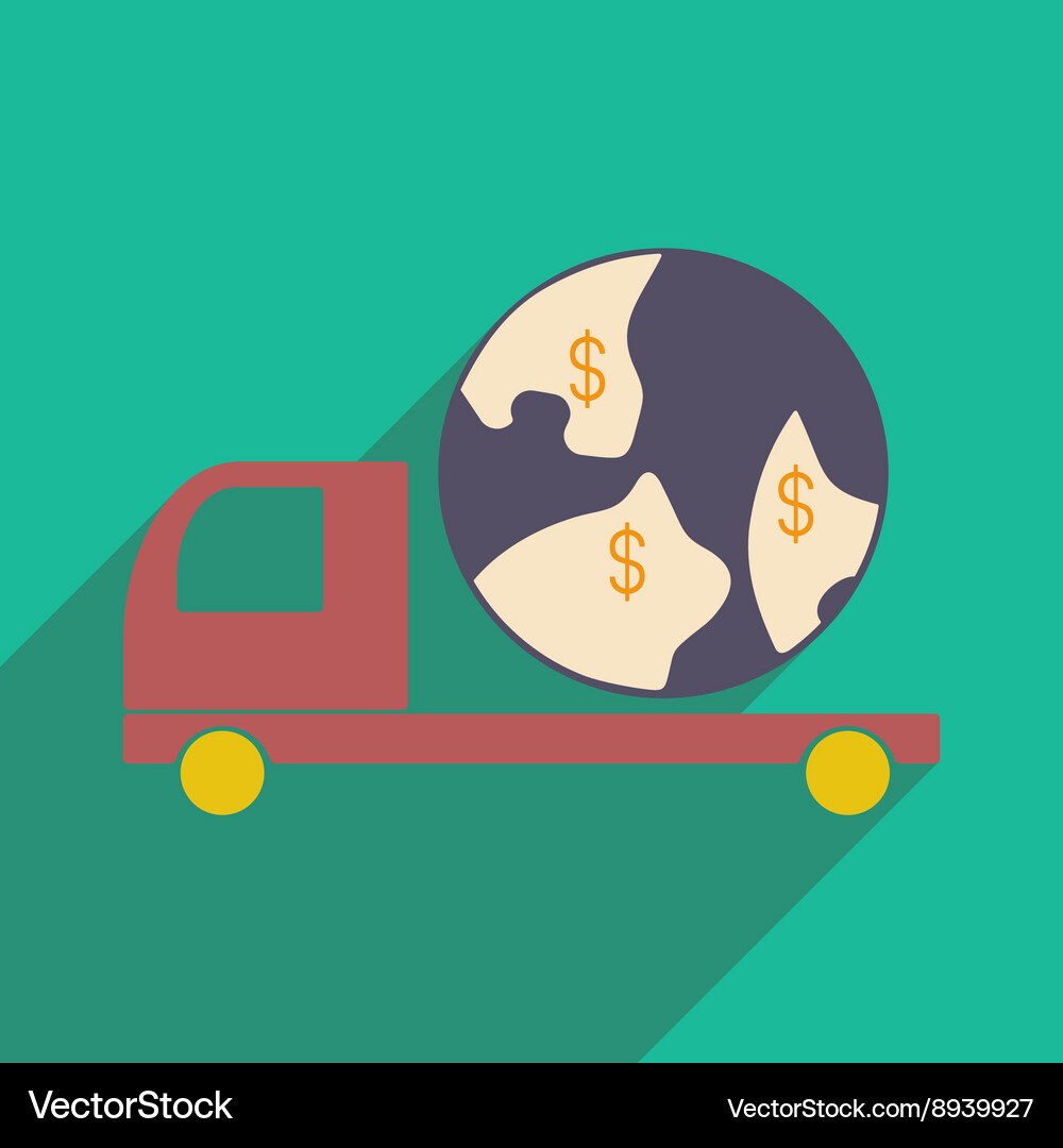 Flat with shadow icon and mobile application Vector Image