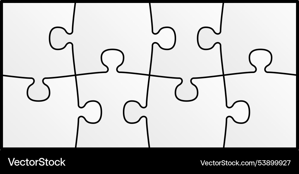 Jigsaw pattern game layout matching pieces Jigsaw pattern game layout matching pieces vector image