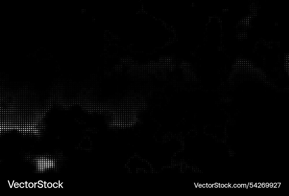Monochrome gradient halftone dots background vector image