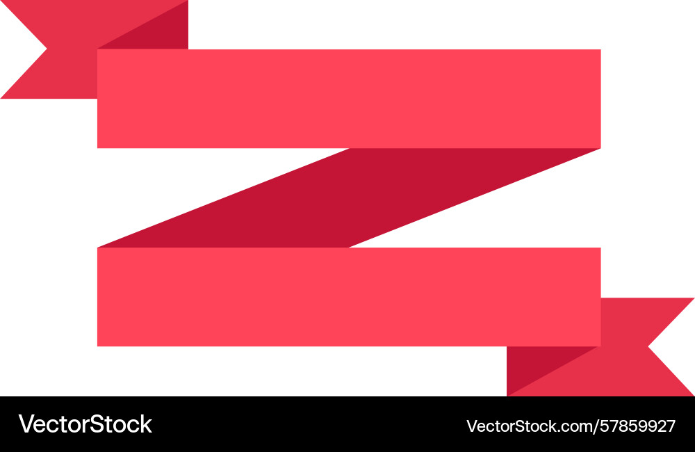 Red ribbon banner featuring a blank zigzag scroll Red ribbon banner featuring a blank zigzag scroll Vector Image