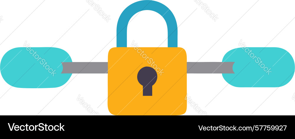 Secure locked padlock icon - data protection vector image