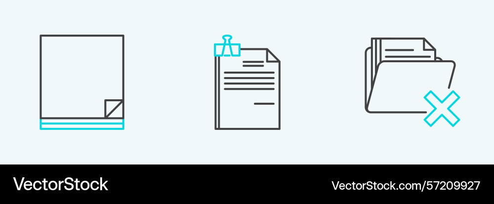 Set line delete folder file document Set line delete folder file document vector image