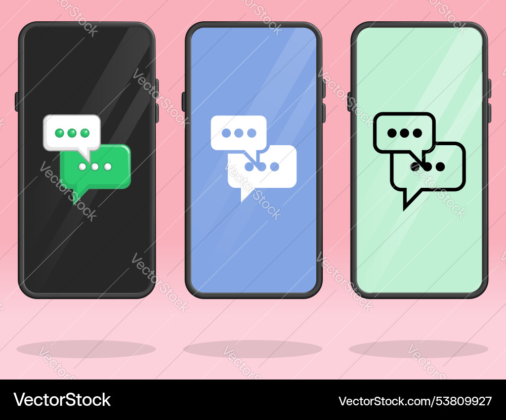 Smartphone chat overlapping rectangular message Smartphone chat overlapping rectangular message vector image