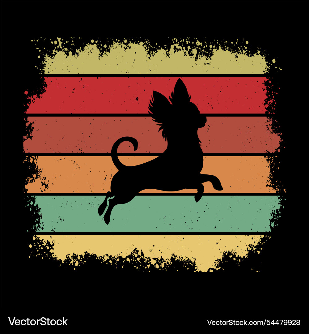 Chihuahua in triangle retro frame with bold color Vector Image