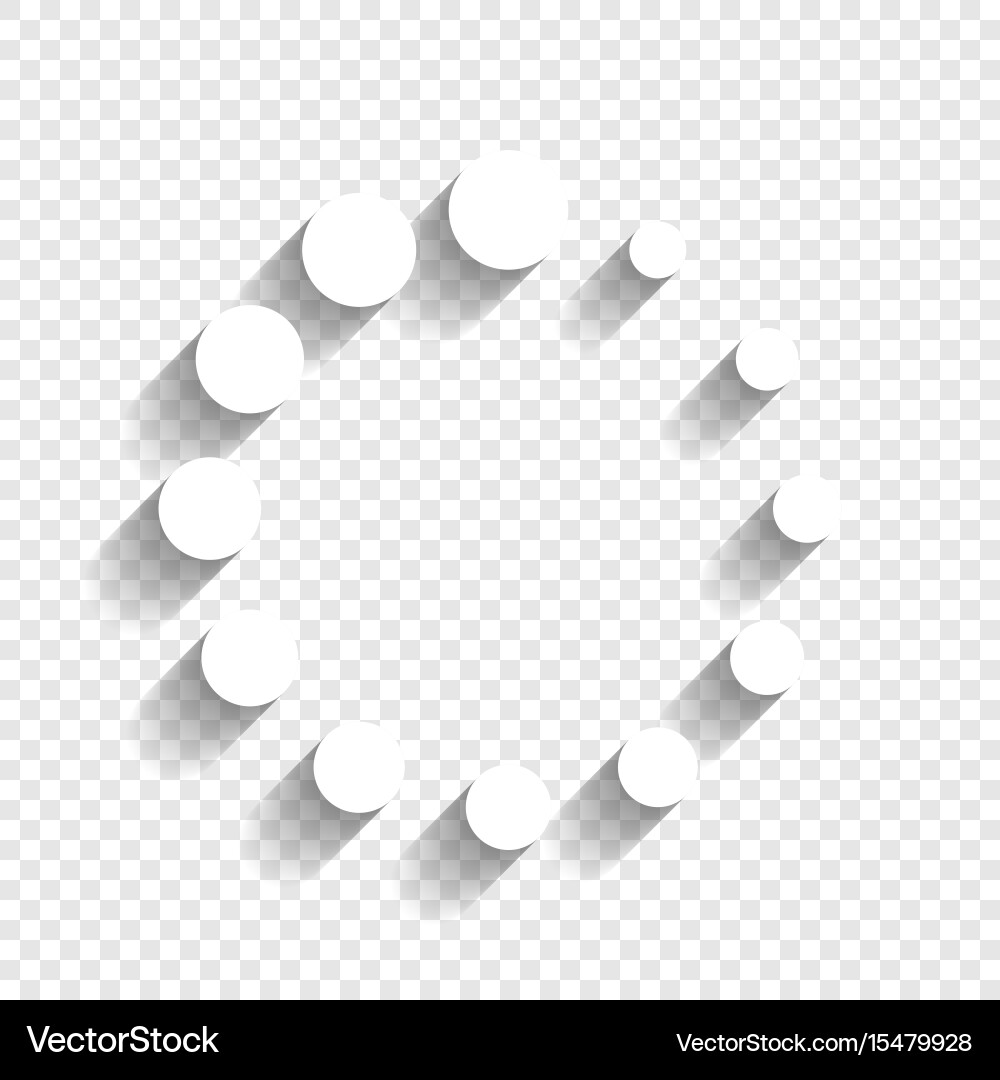 Circular Loading Icon - White vector image