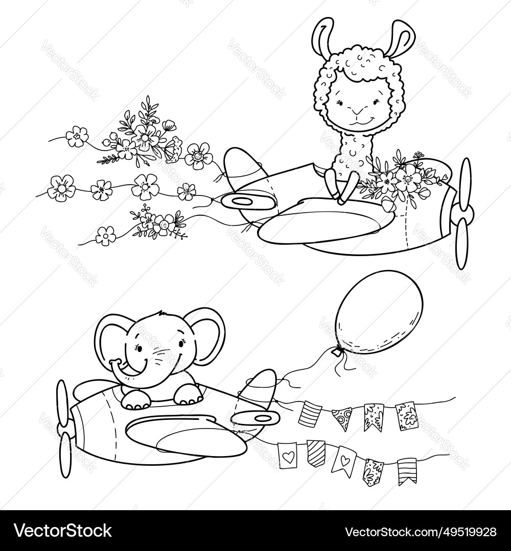 Cute animals on helicopters Cute animals on helicopters vector image