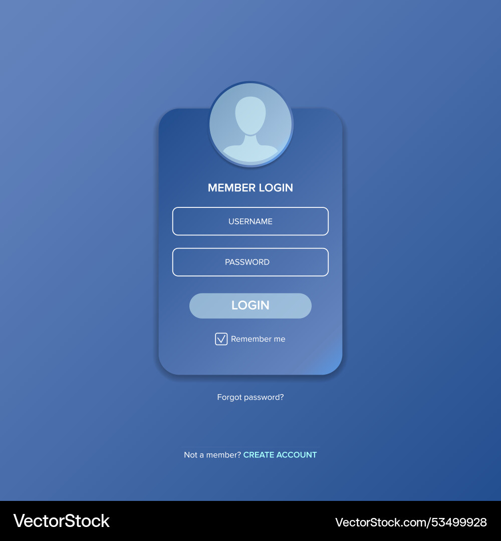 Login form web page design template or mock up Login form web page design template or mock up vector image