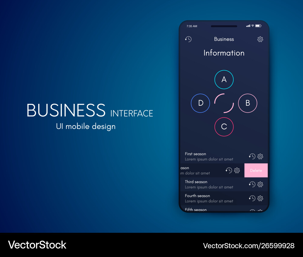 Mobile application interface ui design stock vector image