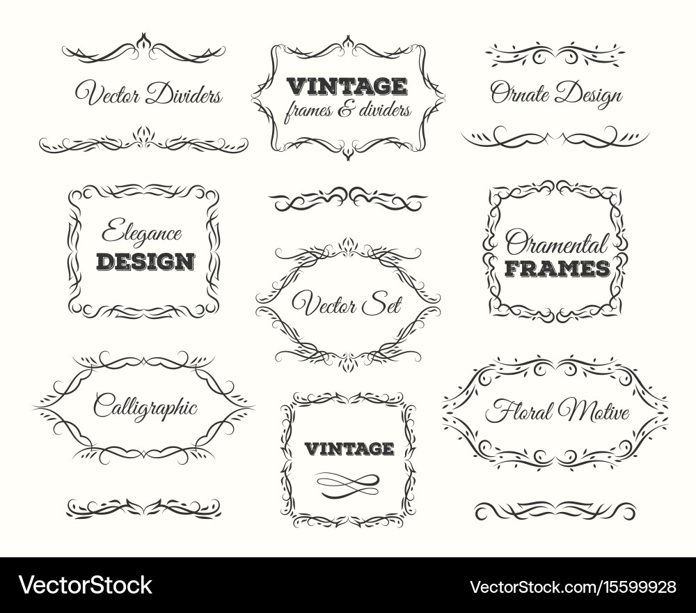 Ornate Scroll Frame Set vector image