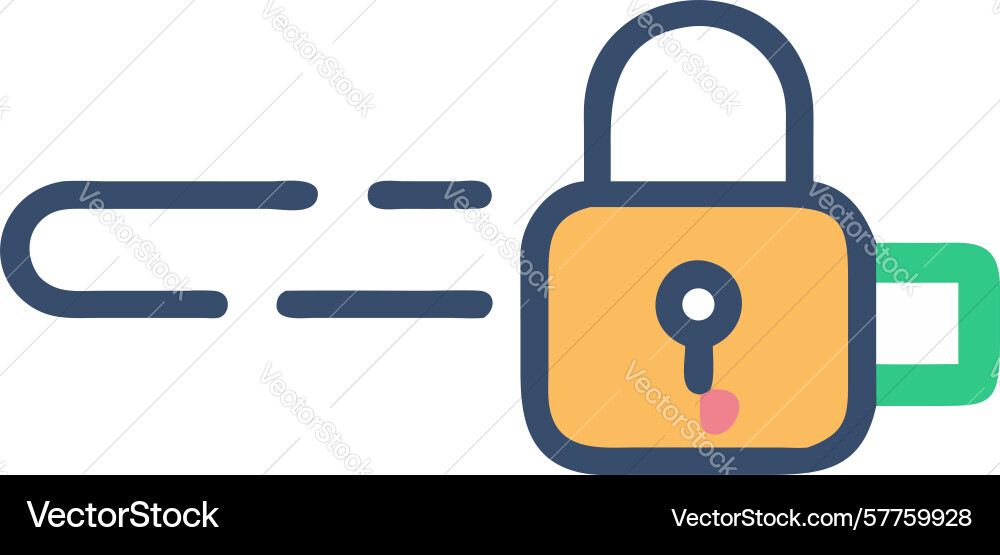 Padlock with keyhole - access security design vector image