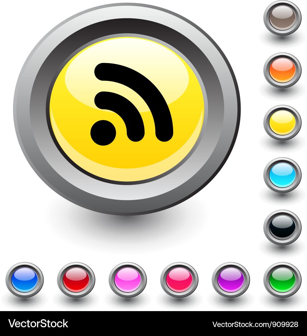 Rss round button Vector Image