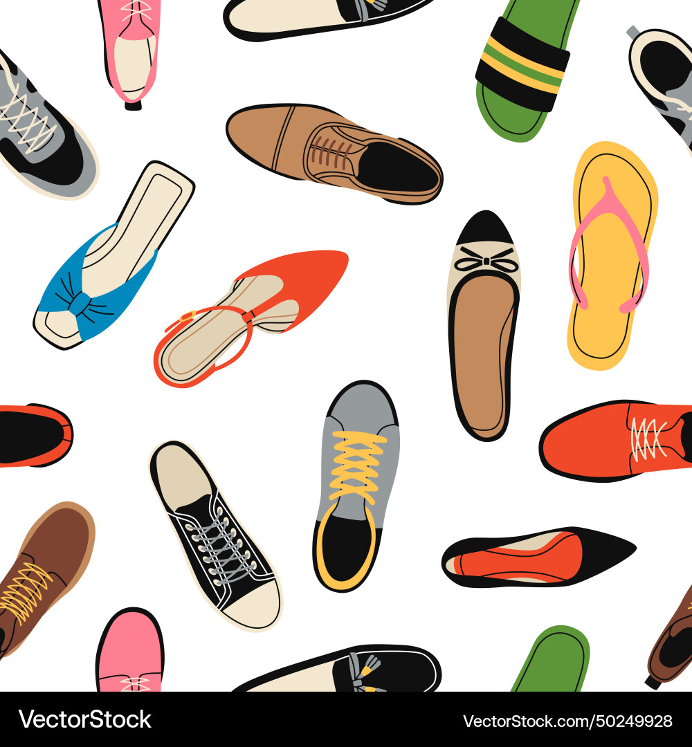 Weibliche und männliche Schuhe nahtlose Muster unterschiedlich Weibliche und männliche Schuhe nahtlose Muster unterschiedlich vektorbild