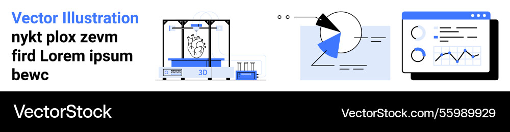 3d printing data analytics and business insights 3d printing data analytics and business insights vector image