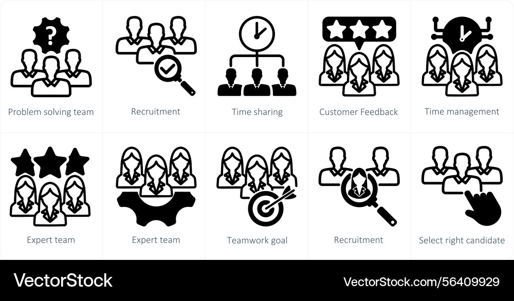 A set of 10 business icons as problem solving vector image