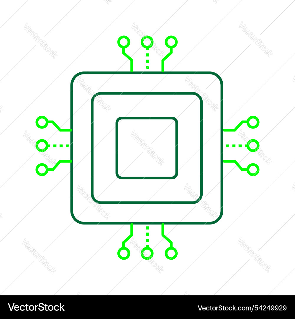 Ai central processing chip for smart systems icon vector image