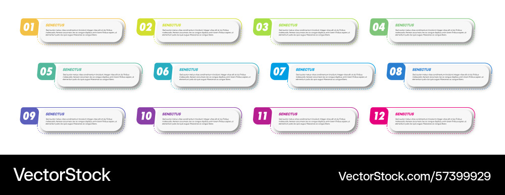 Bullet points numbers from 1 to 12 list markers Bullet points numbers from 1 to 12 list markers vector image