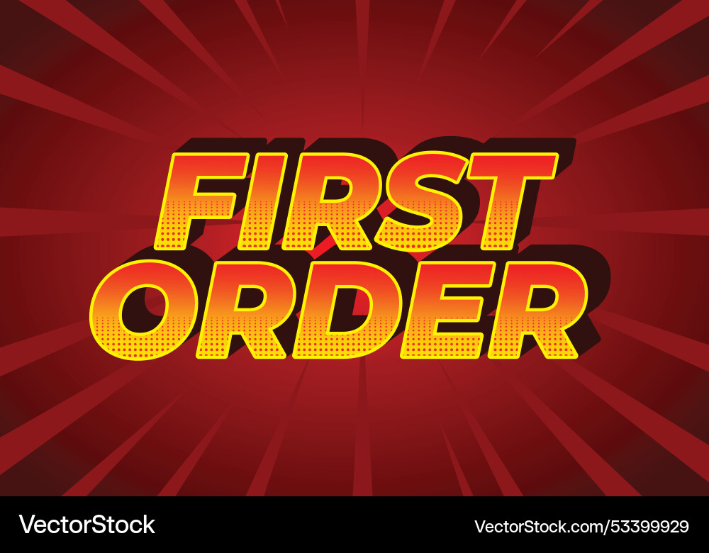 First order text effect in 3d style with modern First order text effect in 3d style with modern vector image