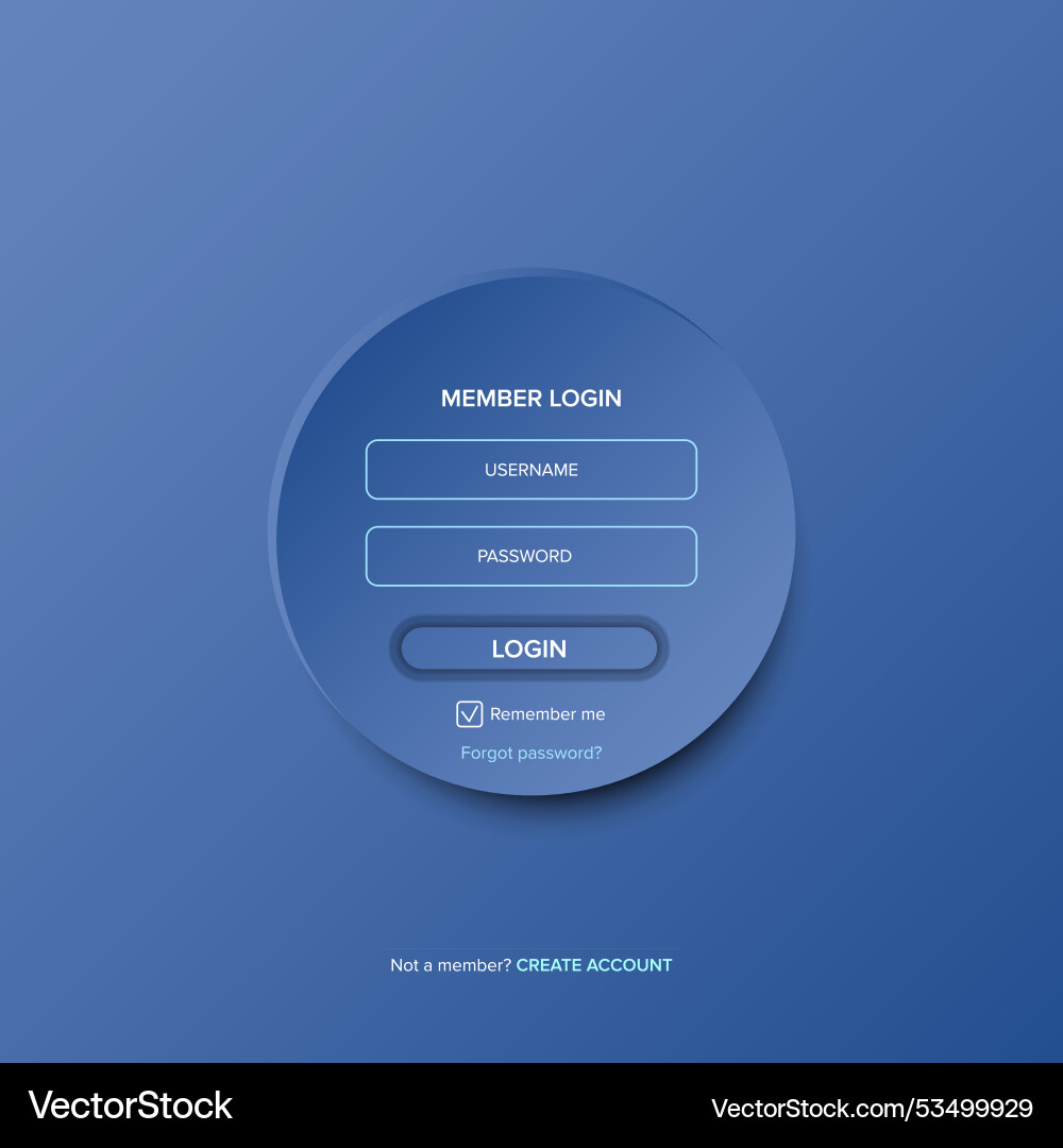 Login form web page design template or mock up Login form web page design template or mock up vector image