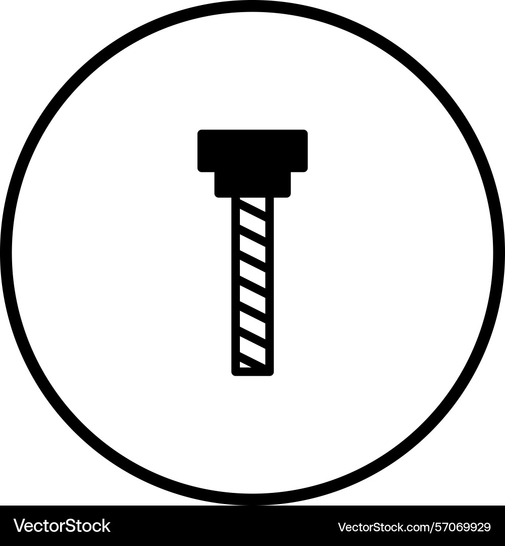 Minimalist of a drill bit in circular frame Vector Image