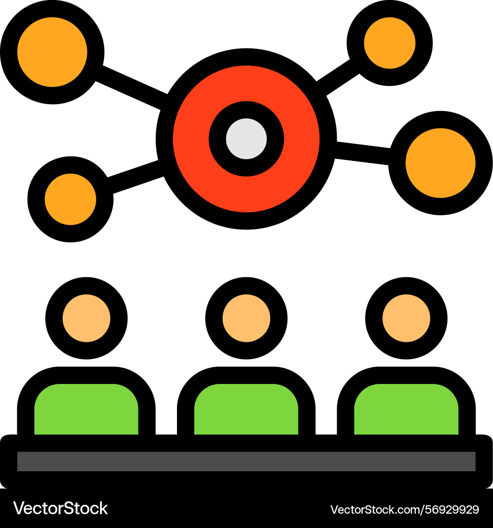 Networking event line filled style icon design Vector Image