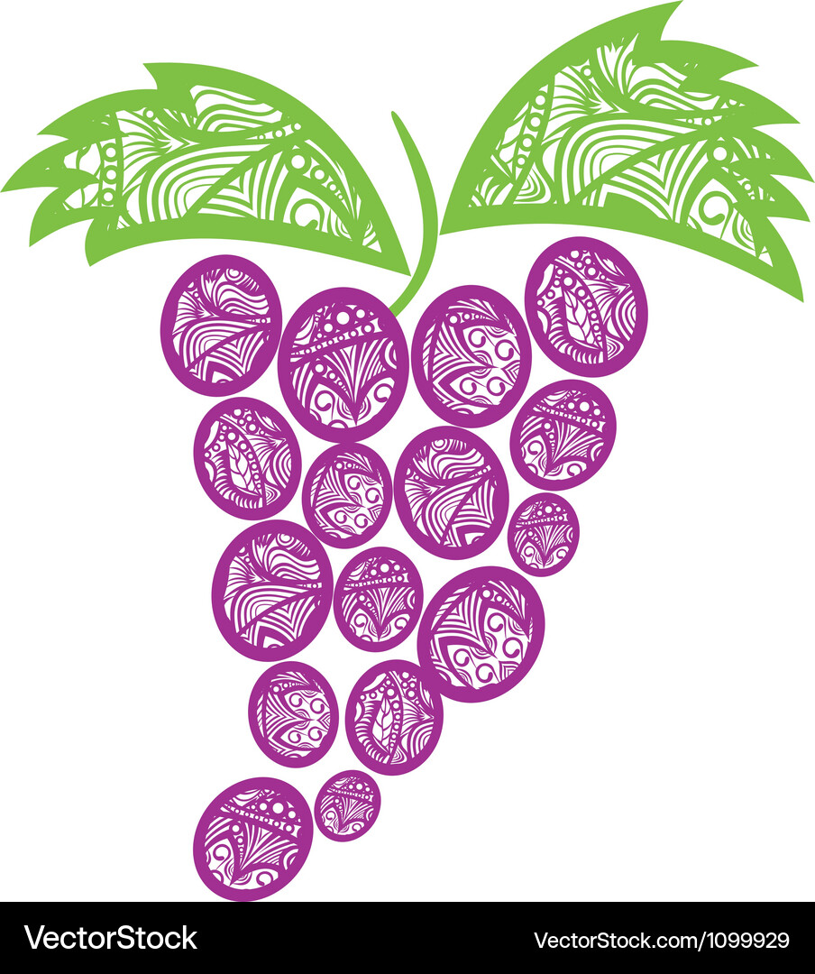 Ornamental pattern grape Vector Image