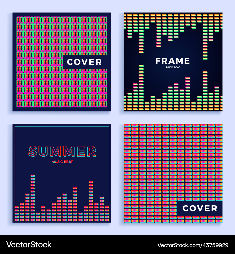 Set square colorful abstract music equalizer Vector Image
