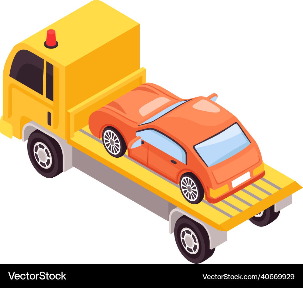 Truck with car composition Vector Image