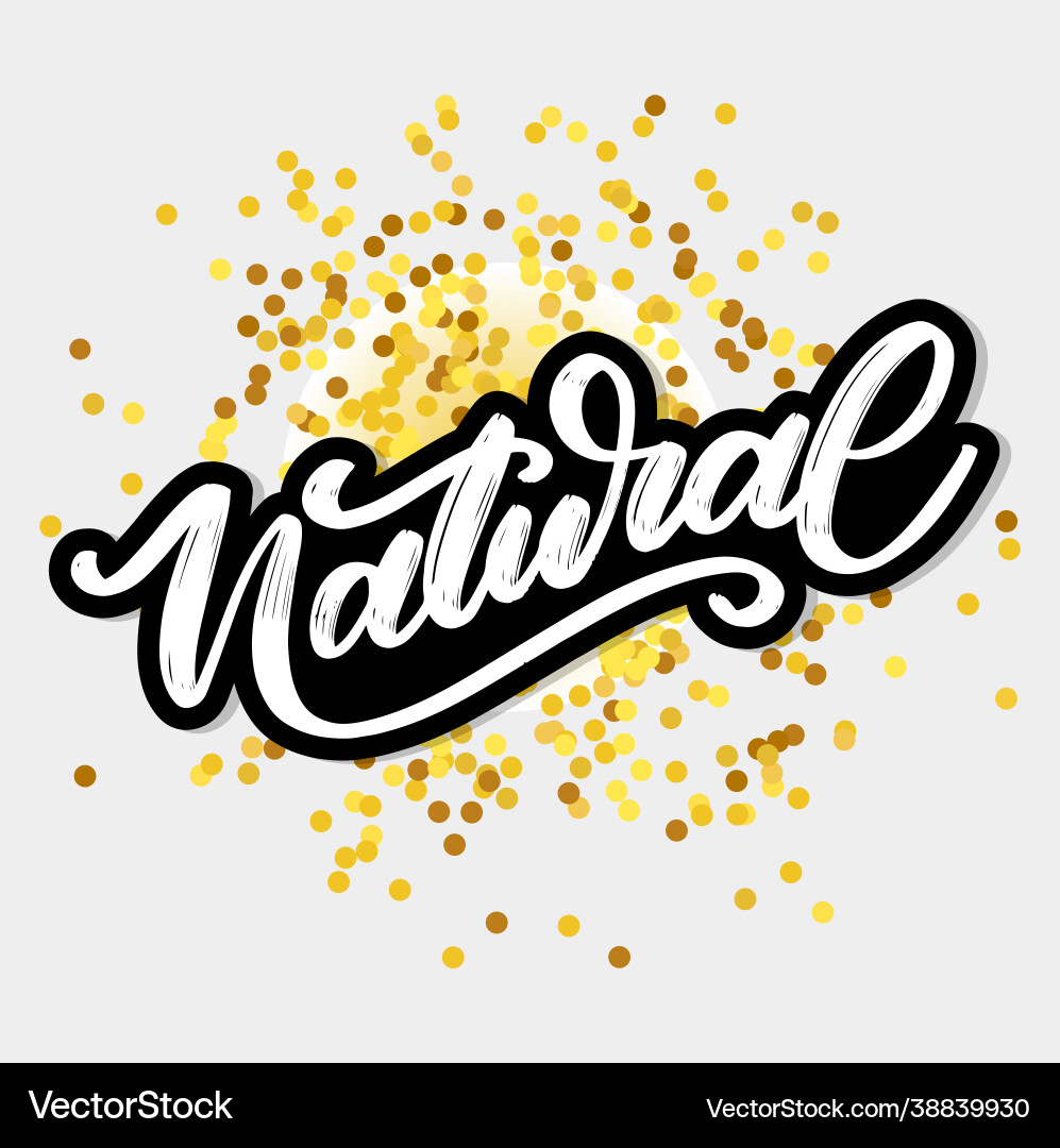100 natural lettering stamp slogan calligraphy Vector Image