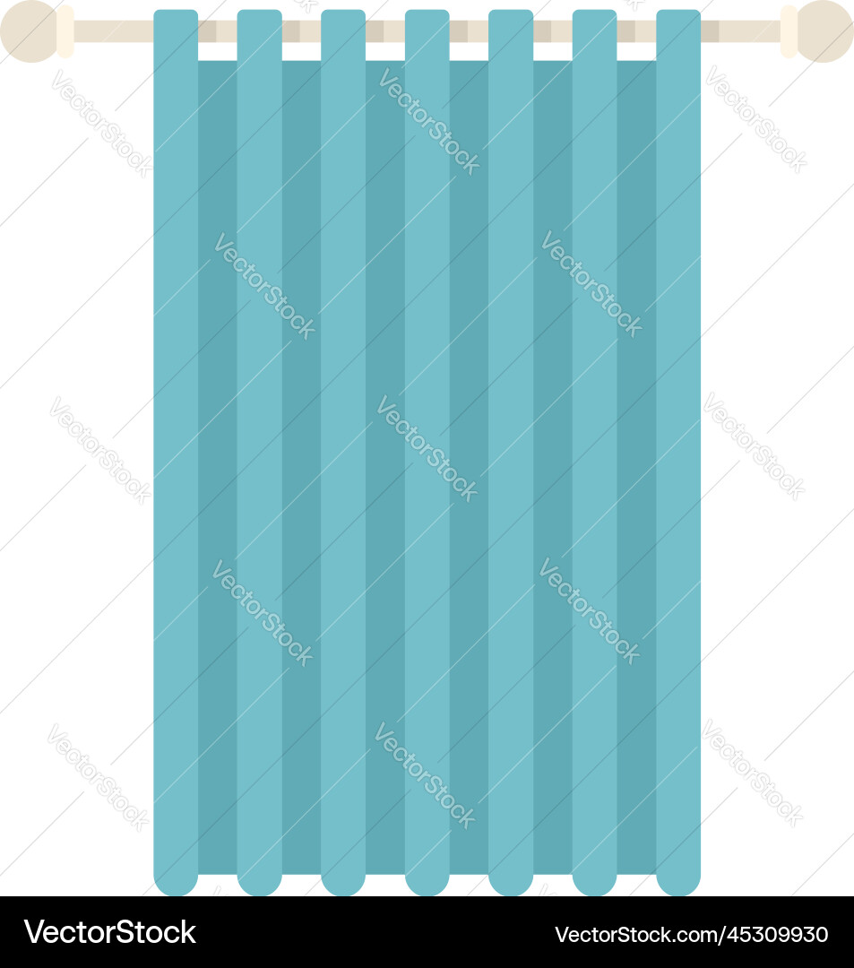Bath shower curtain icon flat room bathtub Bath shower curtain icon flat room bathtub vector image