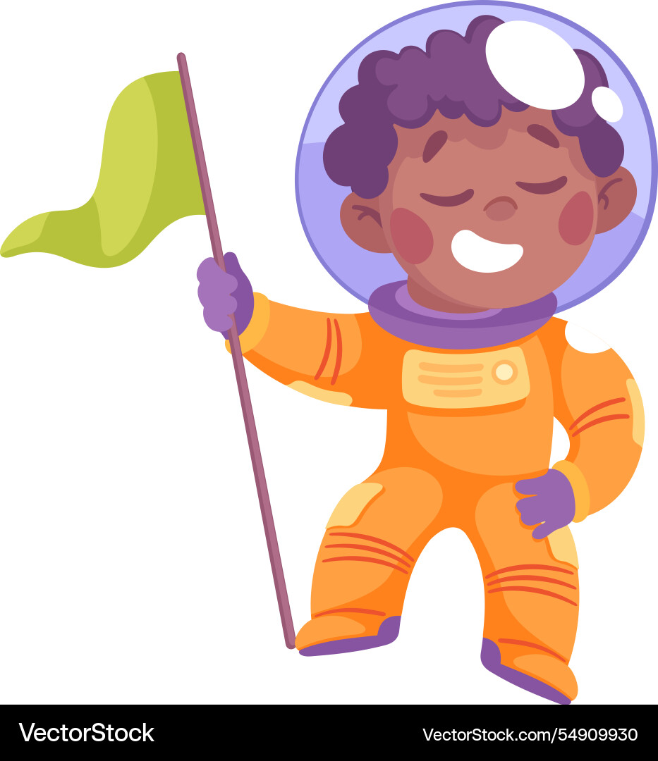 Boy astronaut character in outer space exploring Boy astronaut character in outer space exploring vector image