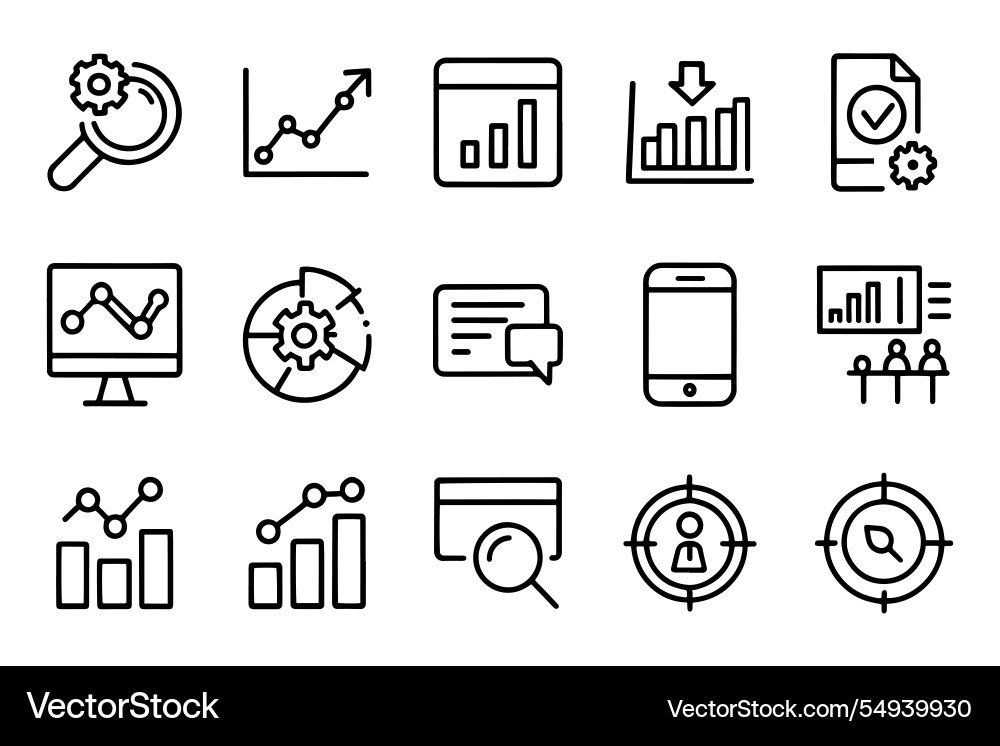 Data analysis related editable stroke outline Data analysis related editable stroke outline vector image