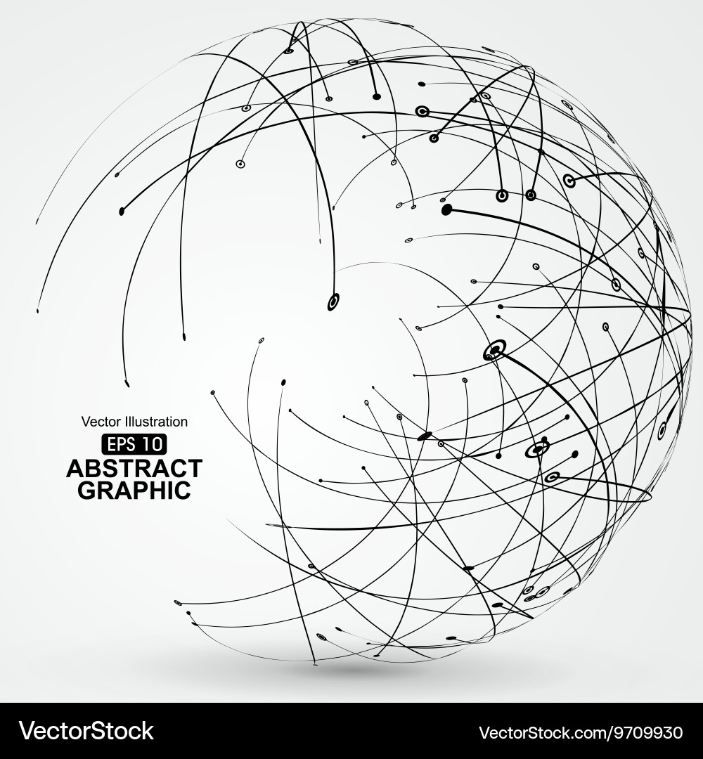 Point and curve constructed the sphere wireframe vector image
