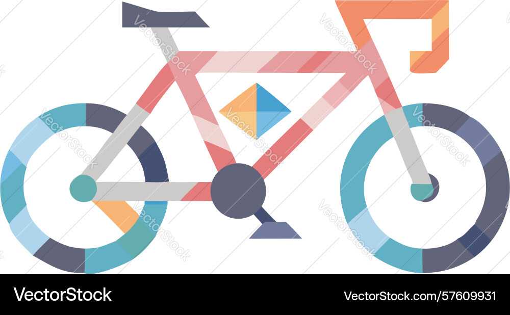Abstract geometric bicycle design generative ai vector image