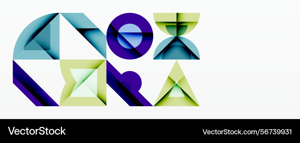 Abstract geometric shapes overlap creating vector image