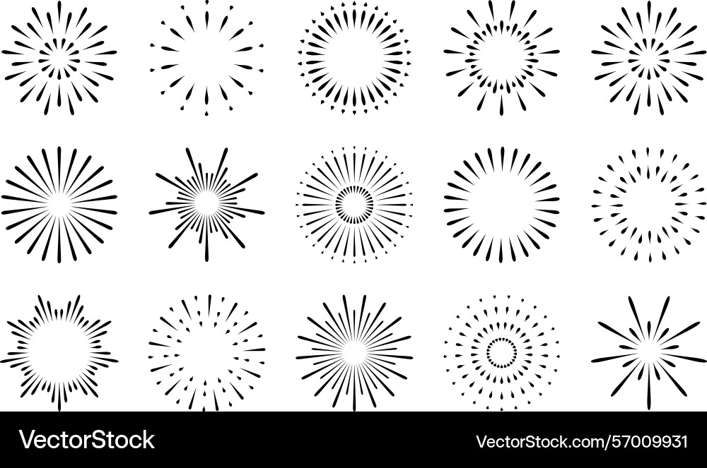 Exploding fireworks sunburst explosion abstract Exploding fireworks sunburst explosion abstract vector image