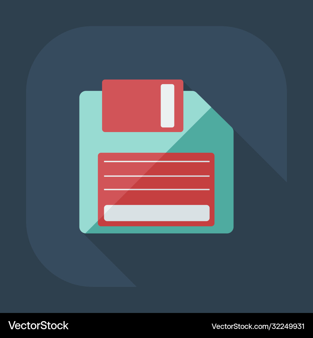 Flat modern design with shadow icon diskette Flat modern design with shadow icon diskette vector image