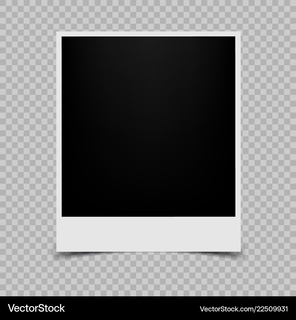 Retro photo frame with shadow on transparent Retro photo frame with shadow on transparent vector image
