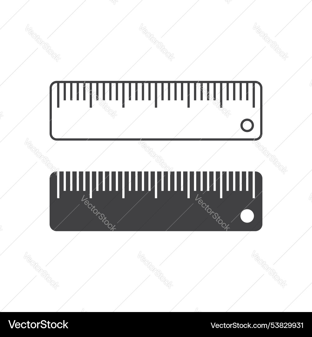Ruler icon in flat style measuring tool Ruler icon in flat style measuring tool Vector Image
