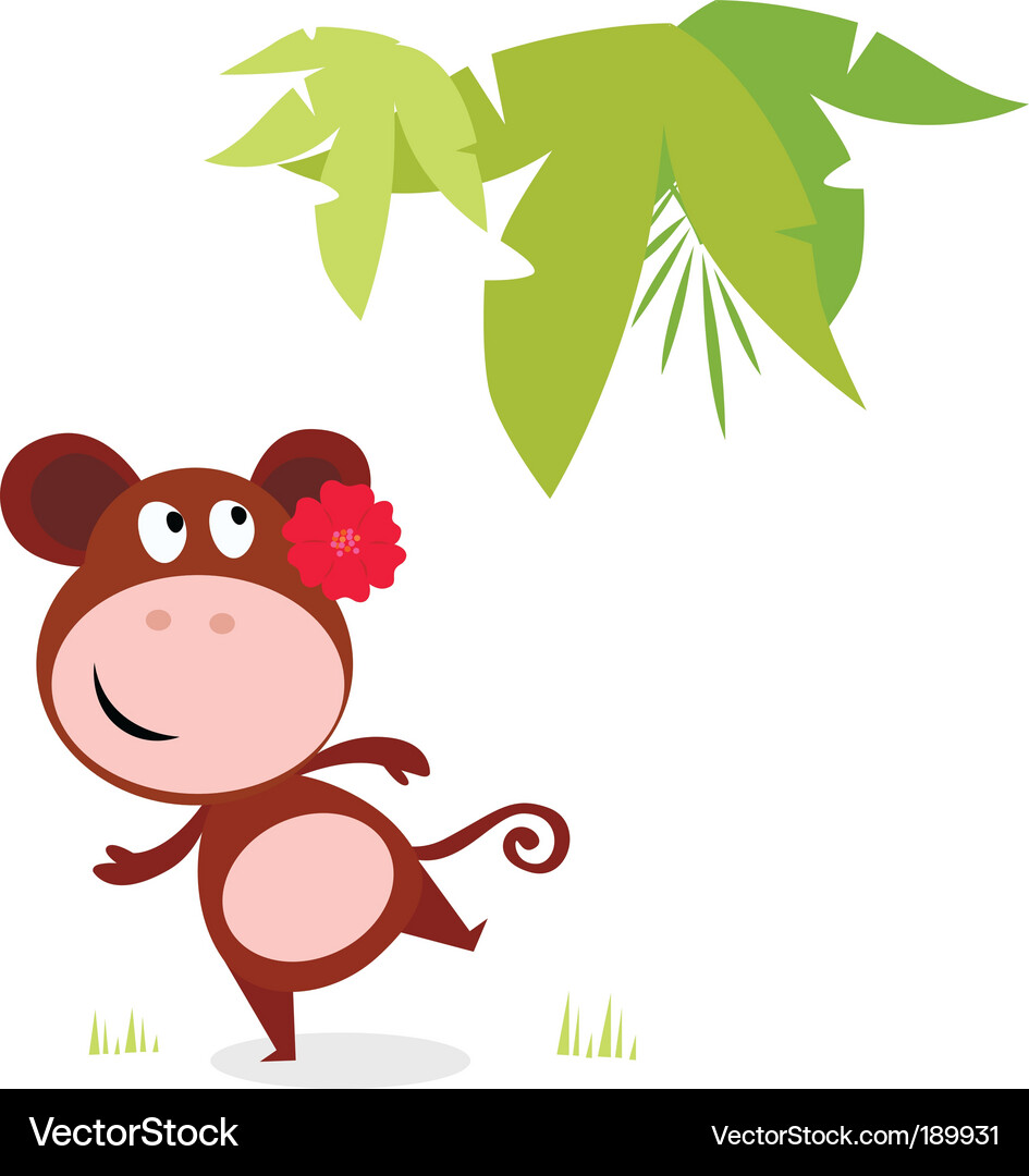 Smiling Monkey Dancer Vector Image