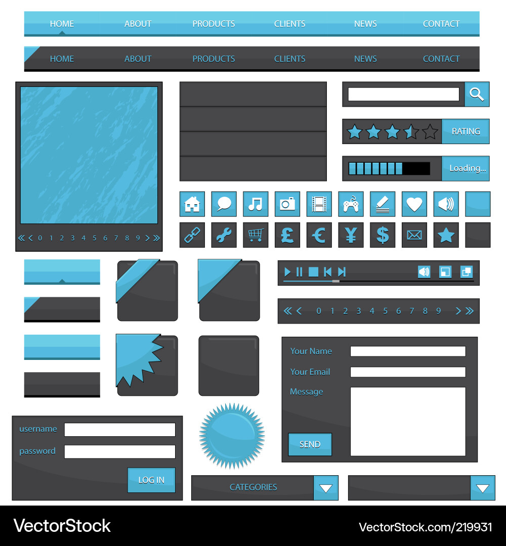 Web Navigation Icons vector image
