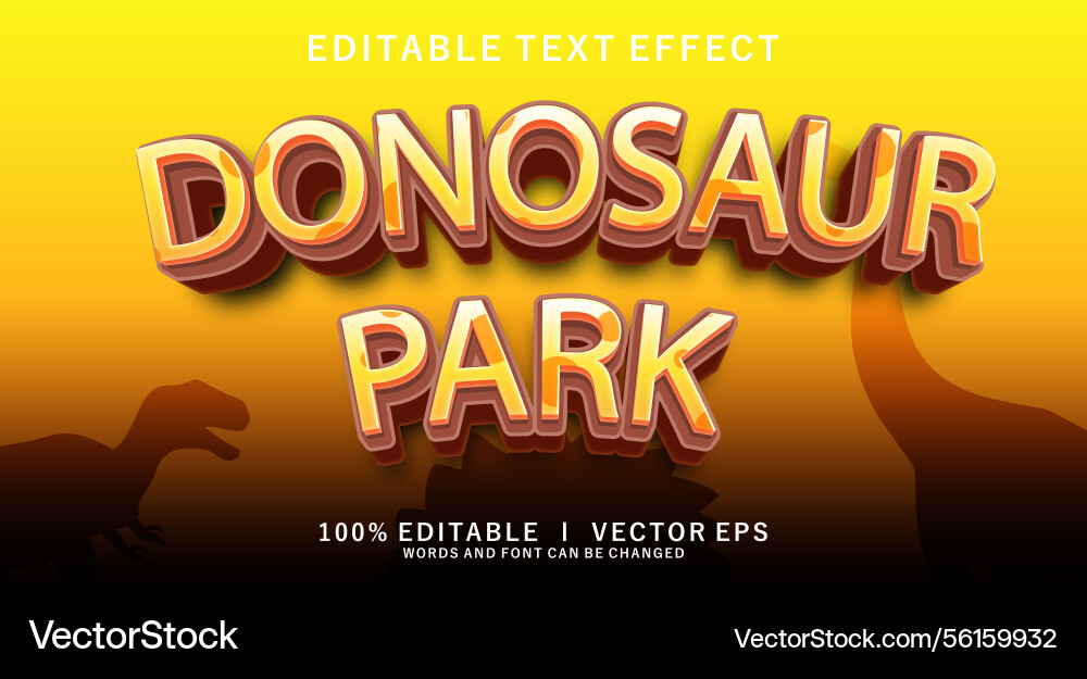 Dinosaurier Park Text Effekt mit modernem Stil Dinosaurier Park Text Effekt mit modernem Stil vektorbild