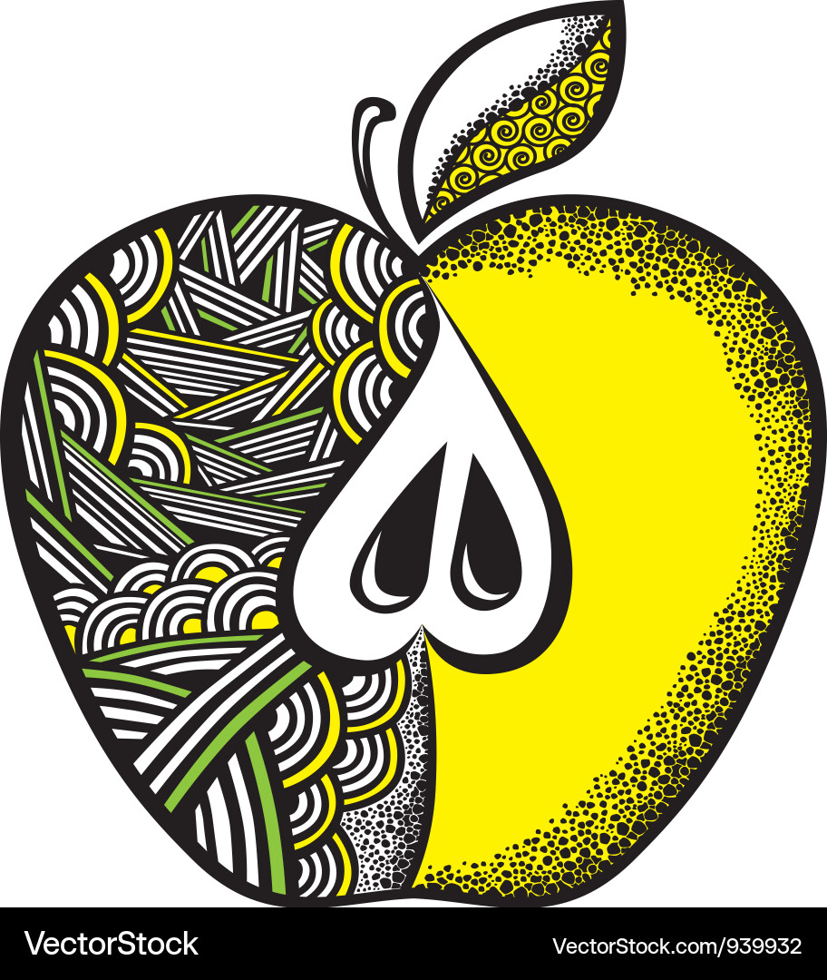 Geometric Apple Pattern Vector Image