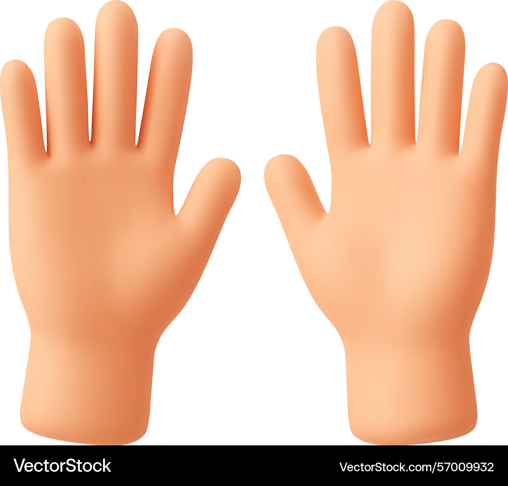Raised hands 3d emoji high five greeting Raised hands 3d emoji high five greeting Vector Image