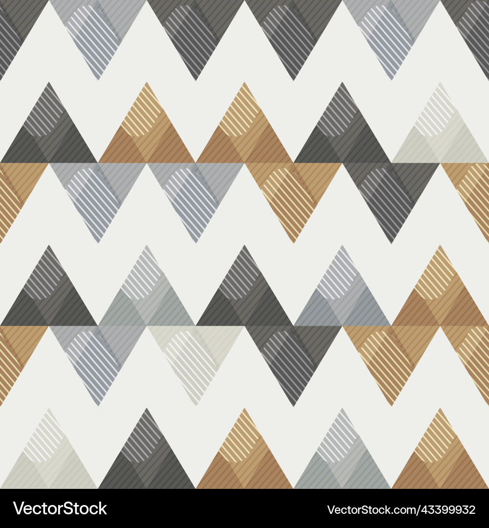 Retro Zigzag Geometric Pattern Vector Image