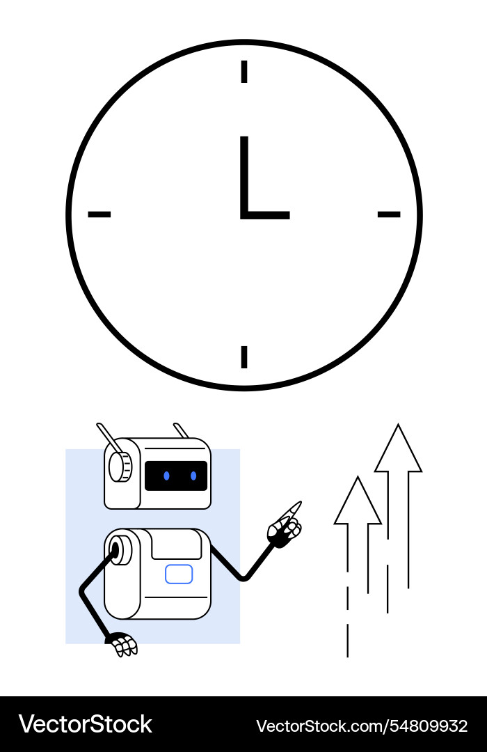 Robotic instruction on time management Robotic instruction on time management Vector Image