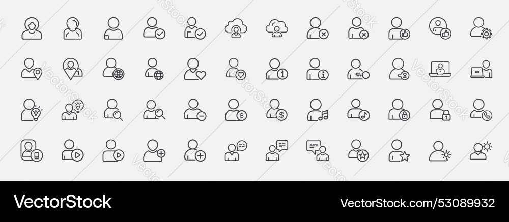 Set 42 user icons various concepts communication Vector Image