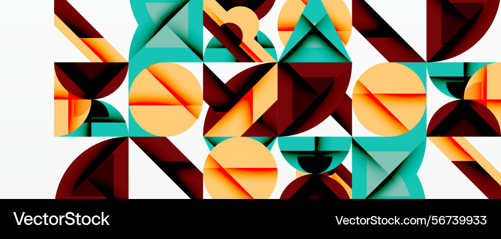 Abstract geometric composition shapes overlap Vector Image